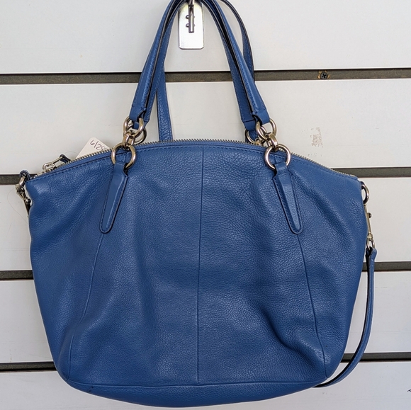 Coach Blue Shoulder Bag with Silver Hardware - Picture 2 of 7